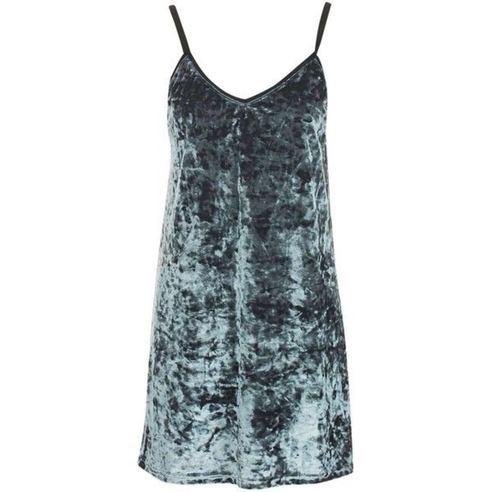 Topshop Crushed Velvet Slip Dress